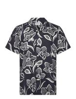 Lindbergh - Aop Lyocell Shirt S/S - Marškiniai trumpomis rankovėmis - Juoda