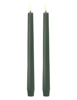 UYUNI Lighting - Led Taper Candle, Olive Green, Smooth, 2-Pack, 2,3X25 Cm - LED žvakė - Žalia
