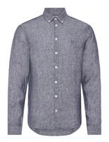 Casual Friday - Cfanton Bd Ls Linen Shirt - Lininiai marškiniai - Tamsiai mėlyna