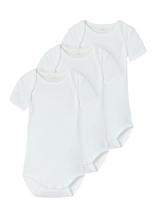 Name It - Nbnbody 3P Ss Solid White 4 Noos - Marškinėliai trumpomis rankovėmis - Balta