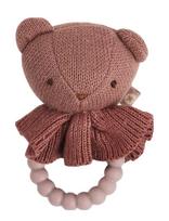 Smallstuff - Rattle, Bear Face On Silicone Ring, Dark Rose - Barškutis - Rožinė