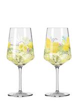 Ritzenhoff - Sommertau Wineglass 2-P Limoncello - Baltojo vyno taurės - Marga / raštuota
