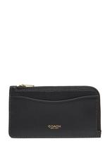 Coach - Refined Calf Leather New York Zip Card Case - Piniginė - Juoda