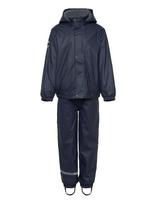 Mikk-line - Pu Rain Set W. Fleece/Susp. 104 - Lietaus drabužių komplektas - Tamsiai mėlyna