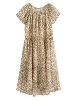 Lindex - Dress Chiffon Hi Low Aop - Proginė suknelė - Smėlio
