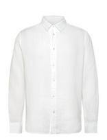 J. Lindeberg - Reg Ls Clean Linen Shirt - Lininiai marškiniai - Balta