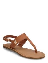 Tommy Hilfiger - Leather Thong Sandal - Plokščiapadės basutės - Ruda