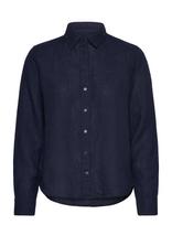 Gant - Reg Linen Shirt - Lininiai marškiniai - Tamsiai mėlyna