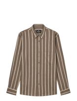 Mads Nørgaard - Cotton Linen Sune Stripe Shirt - Lininiai marškiniai - Ruda