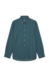 Mads Nørgaard - Cotton Linen Sune Stripe Shirt - Lininiai marškiniai - Žalia