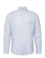 Gant - Reg Cotton Linen Stripe Shirt - Lininiai marškiniai - Mėlyna