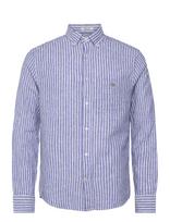Gant - Reg Cotton Linen Stripe Shirt - Lininiai marškiniai - Mėlyna