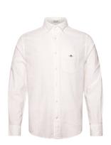 Gant - Reg Cotton Linen Shirt - Lininiai marškiniai - Balta