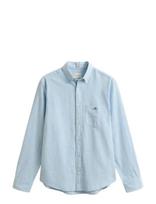 Gant - Reg Cotton Linen Shirt - Lininiai marškiniai - Mėlyna