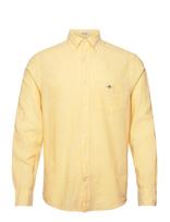 Gant - Reg Cotton Linen Shirt - Lininiai marškiniai - Geltona