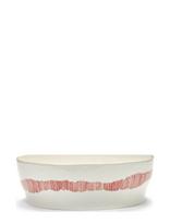 Serax - Salad Bowl White Stripes Red Feast - Salotų dubenėlis - Balta
