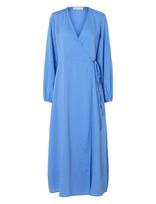 Selected - Slflucia-Susie Ls Ankle Wrap Dress B - Ilga suknelė - Mėlyna