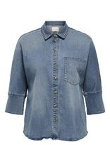 ONLY Carmakoma - Cargrace 3/4 Stud Dnm Shirt Gua - Džinsiniai marškiniai - Mėlyna