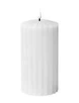 C'est Bon - Striped Led Pillar Candle - LED žvakė - Balta