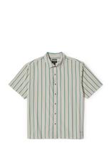 Brixton - Cru Stripe S/S Wvn - Marškiniai trumpomis rankovėmis - Smėlio