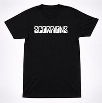 Scorpions Logotipo Marškinėliai Klasikinė Hard Rock Grupė Juodi Minimalistiniai Grafiniai Marškinėliai S įvairiaspalvis