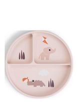 Done By Deer - Stick&Stay Compartment Plate Playground Powder - Lėkštės - Rožinė