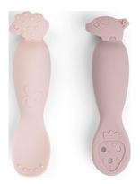 Done By Deer - Learning Spoon Set Tiny Farm Powder - Kūdikių vakarienės rinkiniai - Rožinė