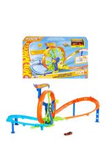 Hot Wheels - Action Rapid Launch & Loop Playset With 1:64 Scale Die-Cast Toy Car, Crash & Track Set - Lenktynių trasos - Marga / raštuota