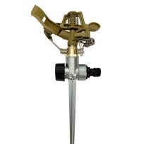 Impact Sprinkler On Spike Base Water Sprinkler for Yard Lawn Garden 0-360° Rotate Large Area Coverage 1/2'' Universal Connector