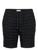 ONLY & SONS - Onstel Braddock Waffle Shorts - Laisvalaiko marškiniai - Juoda