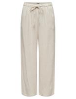 ONLY - Onlsiesta Mw Pull-Up Linen Bl Pnt Noos - Lininės kelnės - Smėlio