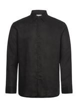 Selected - Slhregkylian Linen Ls Shirt - Lininiai marškiniai - Juoda