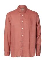 Selected - Slhregkylian Linen Ls Shirt - Lininiai marškiniai - Rožinė