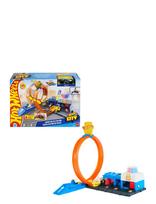 Hot Wheels - City Super Police Station Playset With 1:64 Scale Police Toy Car & Adjustable Track Loop - Lenktynių trasos - Marga / raštuota