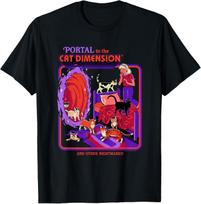 Steven Rhodes Cat Dimension Portal Retro Dark Humor Artist T-Shirt S įvairiaspalvis