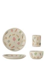 Bloomingville - Sweets Tableware Set - Vakarienės rinkiniai - Kreminė spalva