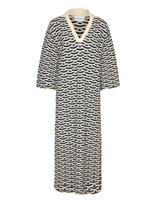 Malina - Tuva Structure Knitted Kaftan - Ilga suknelė - Tamsiai mėlyna