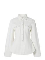 Malina - Anthea Fitted Waist Denim Shirt - Džinsiniai marškiniai - Balta