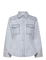 Malina - Anthea Fitted Waist Denim Shirt - Džinsiniai marškiniai - Mėlyna
