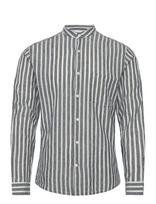Lindbergh - Wide Striped Cotton/Linen Shirt L/S - Lininiai marškiniai - Marga / raštuota