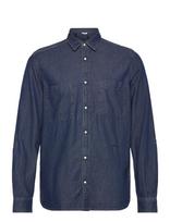 Gabba - Sven Reg Denim Ls - Džinsiniai marškiniai - Tamsiai mėlyna