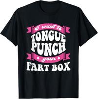 Tongue Punch Fart Box Funny Word Pun Humor Sarcasm Joke Gag T-Shirt S įvairiaspalvis