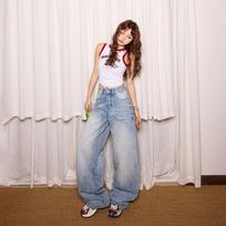 Spring Vintage High Waist Relax Wide Leg Saber Cut Denim Pants For Women Casual Pants Oversize Denim Trousers XS