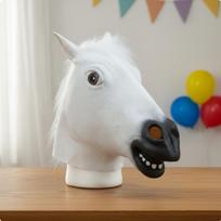 Arklienos galvos apdangalas Cosplay Pilnas minkštos medžiagos Helovino vakarėlio rekvizitas Ruda White Horse white