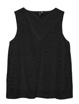Vero Moda - Vmhoney Lace Sl V-Neck Top Wvn Ga - Marškinėliai be rankovių - Juoda