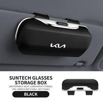 XKHI6 Car Visor Glasses Case ABS Flocking Sunglasses Holder Organizer Clip for Kia Sportage Sorento K5 K3 Seltos Rio Carnival Ceed etc juoda