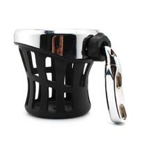 Motorcycle Handlebar Drink Cup Holder W/Mesh Basket Mount Universal black