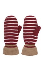 Becksöndergaard - Thin Striped Emerald Mittens - Kumštinės pirštinės - Raudona
