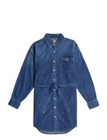 G-Star - Belted Shirt Dress L\S Wmn - Marškininė suknelė - Mėlyna