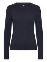G-Star - A Line Slim Rib R T L\S Wmn - Marškinėliai ilgomis rankovėmis - Juoda